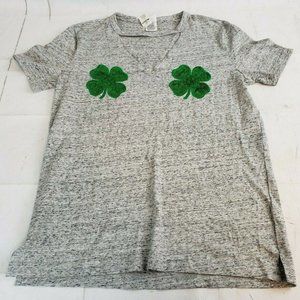 NWT VS PINK Bling Shamrock Open Front T-Shirt